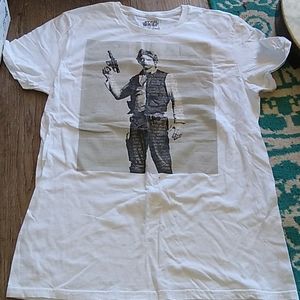 Han Solo Star Wars Original Trilogy White Tee Med